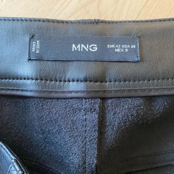 MANGO wide leg vegan leather trousers - Picture 6 of 8